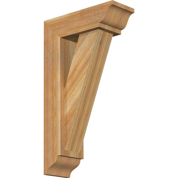 Ekena Millwork Traditional Traditional Rough Sawn Bracket w/ Offset Brace, Western Red Cedar, 6"W x 16"D x 28"H BKT0604X16X28TRA01RWR - main